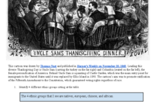 Thanksgiving Cartoon Analysis: Ethnic Unity &amp; Controversies In pertaining to Uncle Sam'S Thanksgiving Dinner Worksheet Answers