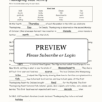 Thanksgiving Cloze Activity   Enchanted Learning Within Thanksgiving Cloze Worksheets