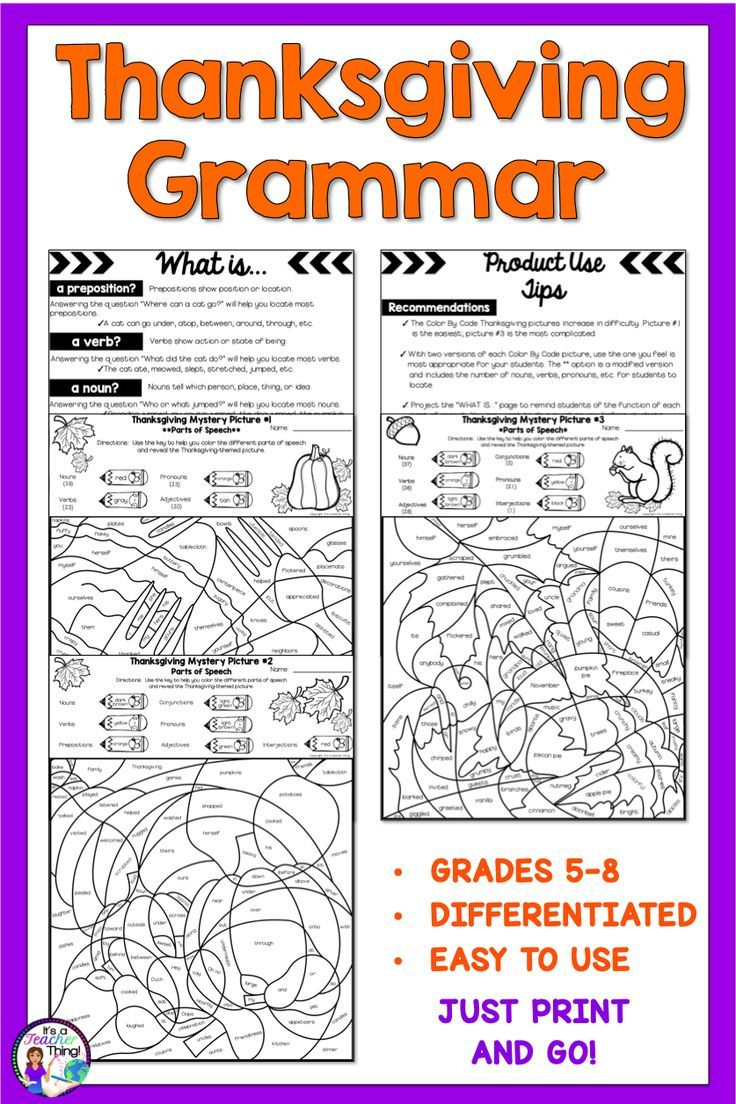 Thanksgiving Coloring Pages Parts Of Speech Coloring Worksheets throughout Thanksgiving Parts of Speech Worksheets