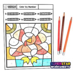Thanksgiving Colornumber   Superstar Worksheets For Thanksgiving Multiplication Coloring Worksheets