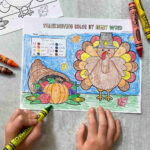 Thanksgiving Colorsight Word Printables   Literacy Learn For Thanksgiving Sight Word Worksheets