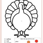 Thanksgiving Colournumber Turkey | Early Education Zone With Thanksgiving Turkey Worksheets