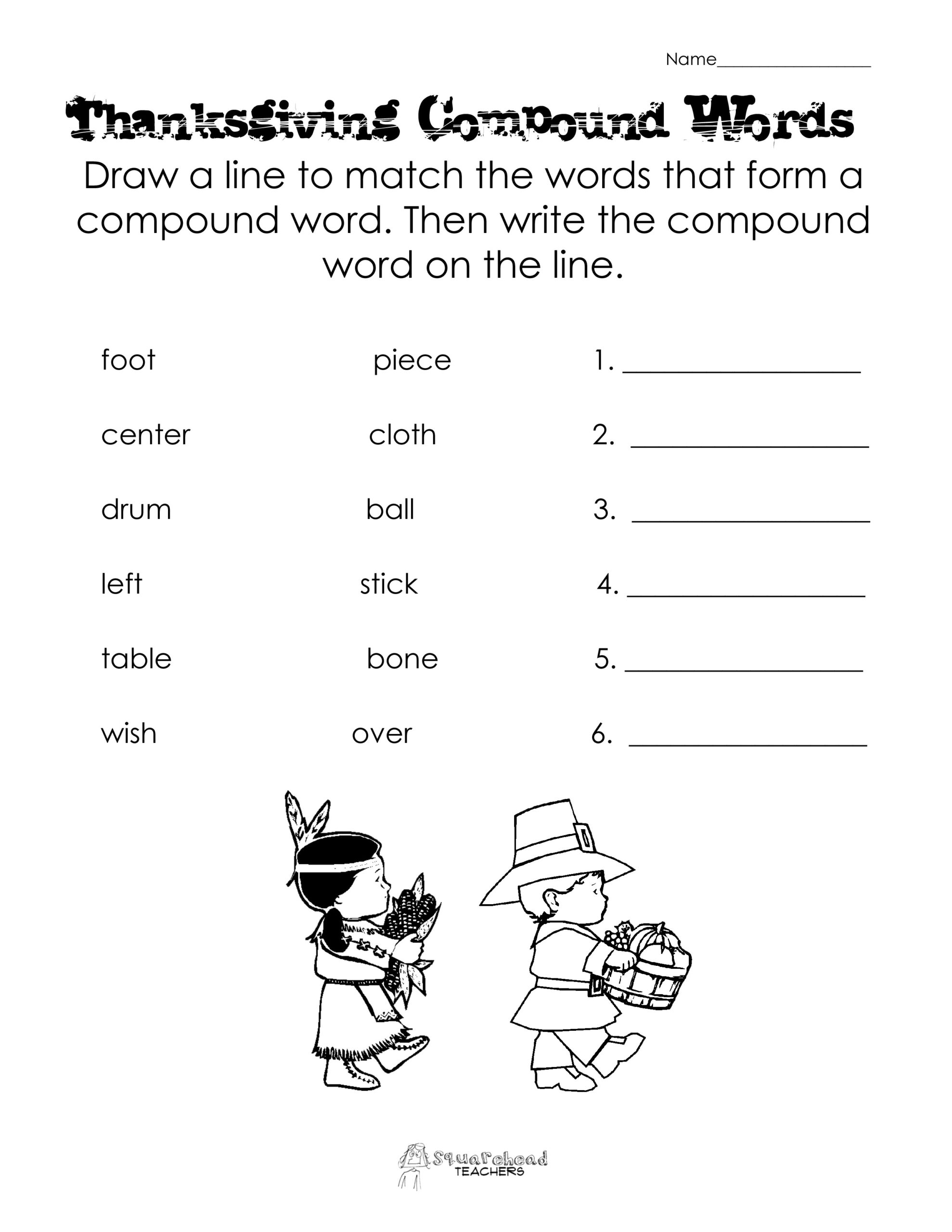 Thanksgiving Compound Words Worksheet | Squarehead Teachers pertaining to Thanksgiving 2Nd Grade Worksheets