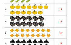 Thanksgiving Counting Worksheets within Thanksgiving Worksheet Answers