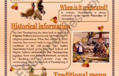 Thanksgiving Day And Its Traditions - Esl Worksheetalex076 regarding Thanksgiving Traditions Worksheet