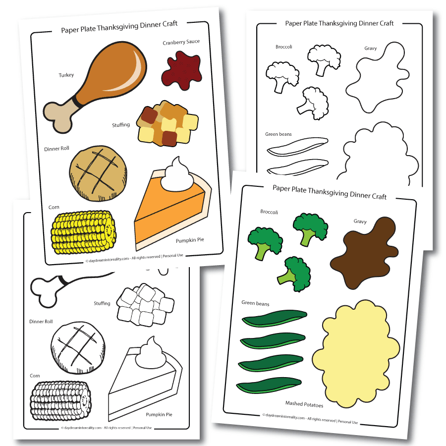 Thanksgiving Dinner Paper Plate Craft | Free Pdf Template pertaining to Thanksgiving Plate Worksheet