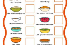 Thanksgiving-Dinner Umfrage / Survey | German In The Afternoon inside Thanksgiving Food Worksheet
