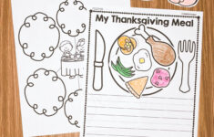 Thanksgiving Dinner Writing Craft - Simply Kinder + Printable intended for My Thanksgiving Plate Worksheet