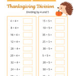 Thanksgiving Division Worksheets & Printable Inside Thanksgiving Division Worksheets
