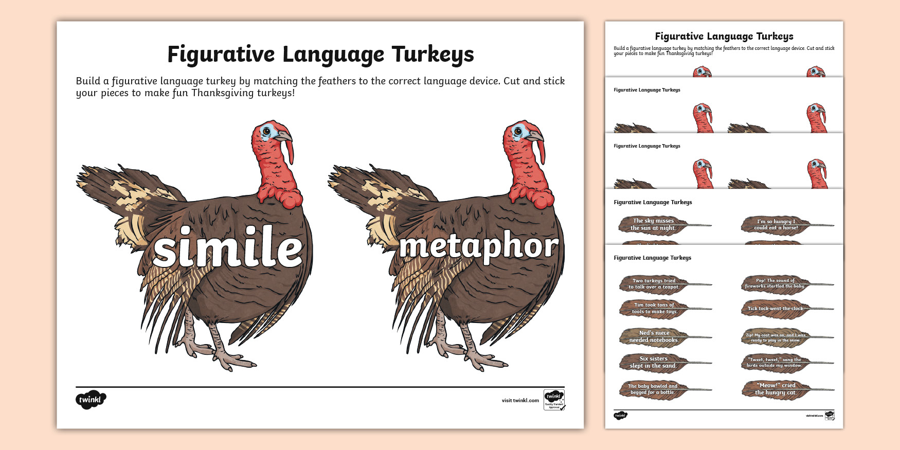 Thanksgiving Figurative Language Worksheet | Twinkl Usa with Thanksgiving Figurative Language Worksheet Answer Key