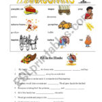 Thanksgiving Fill In The Blanks   Esl Worksheetjbm182 In Fill In The Blank Thanksgiving Worksheets