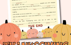 Thanksgiving Fill In The Blanks Story regarding Fill In The Blank Thanksgiving Worksheets