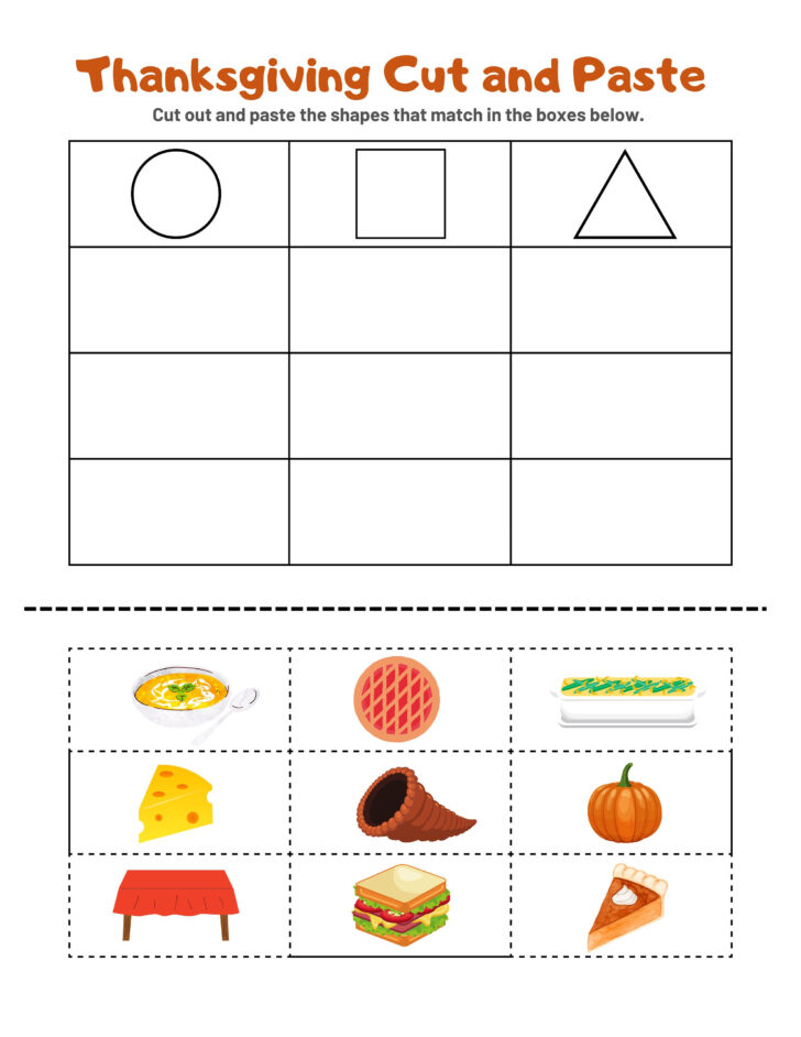 Thanksgiving Pre K Worksheets