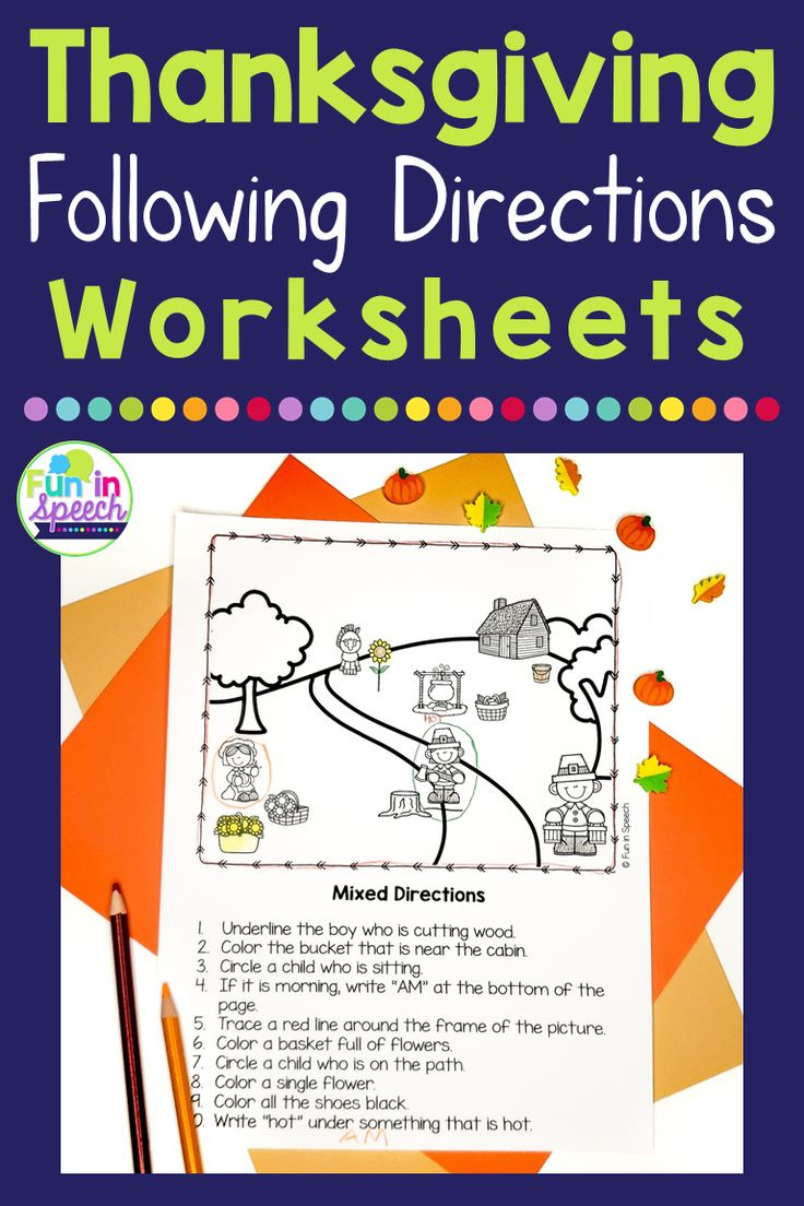 Thanksgiving Following Direction Worksheets inside Following Directions Thanksgiving Worksheet