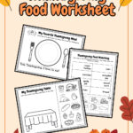 Thanksgiving Food Worksheet | Coloring And Cut Paste Activity With Thanksgiving Favorites Worksheet