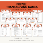 Thanksgiving Games Printable {Downloadable Pdf} Throughout Thanksgiving Games Worksheets