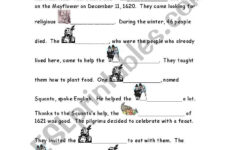 Thanksgiving History Cloze #1 - Esl Worksheetsuperjoy with Thanksgiving Cloze Worksheets