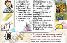 Thanksgiving Idioms And Proverbs (With Keys) - Esl Worksheet with regard to Thanksgiving Idioms Worksheet