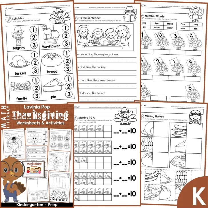 Thanksgiving Syllables Worksheet