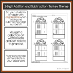 Thanksgiving Math 2 Digit Addition With Regrouping Mystery Pertaining To Thanksgiving Subtraction With Regrouping Worksheets