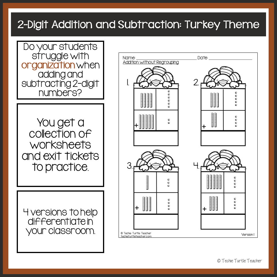 Thanksgiving Math 2 Digit Addition With Regrouping Mystery pertaining to Thanksgiving Subtraction with Regrouping Worksheets