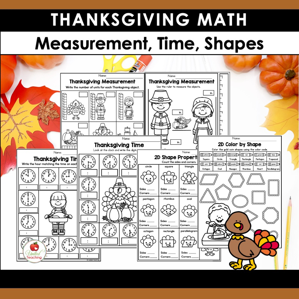Thanksgiving Math Activities For 1St Grade - United Teaching inside Thanksgiving Measurement Worksheet