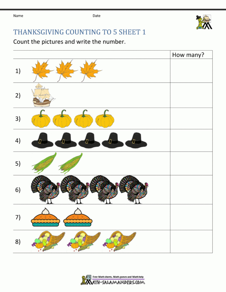 Thanksgiving Worksheets Free Kindergarten