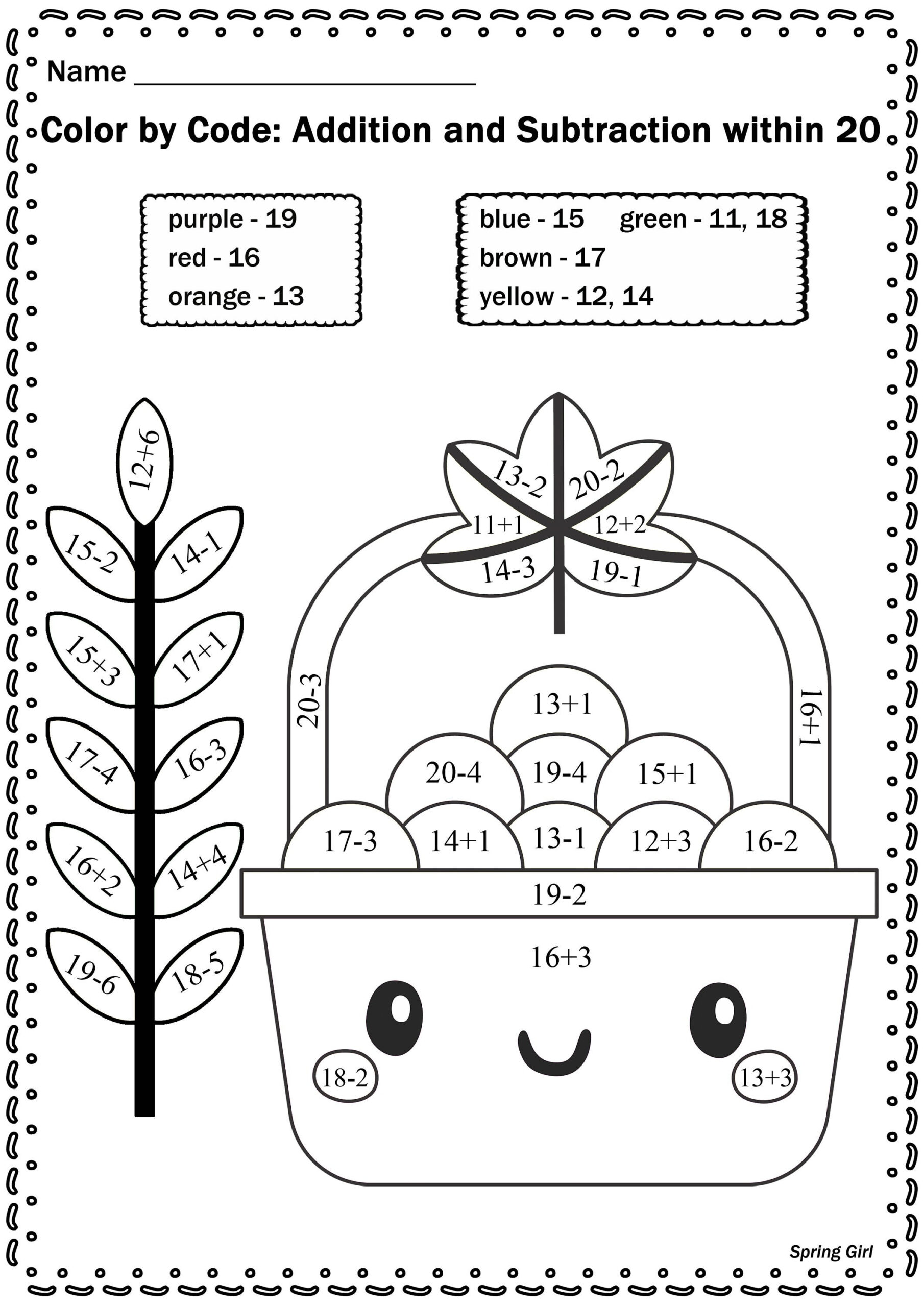 Thanksgiving Math: Colorcode Worksheets - Etsy in Thanksgiving Math Coloring Worksheets