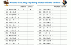 Thanksgiving Math Puzzles pertaining to 5th Grade Thanksgiving Math Worksheets