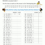 Thanksgiving Math Puzzles Regarding Thanksgiving 5Th Grade Math Worksheets