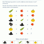 Thanksgiving Math Puzzles With 7 2 Thanksgiving Worksheet Answers