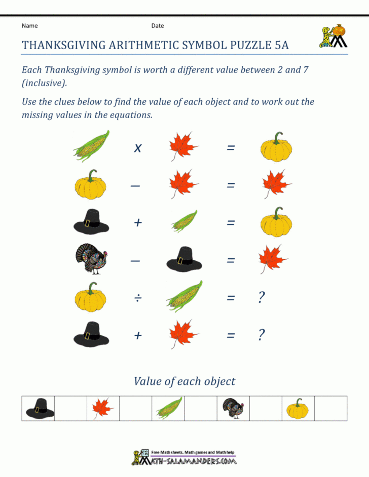 7 2 Thanksgiving Worksheet Answers