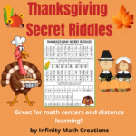 Thanksgiving Math Riddles  Decimals Percents Fractions Regarding Thanksgiving Fractions Worksheets