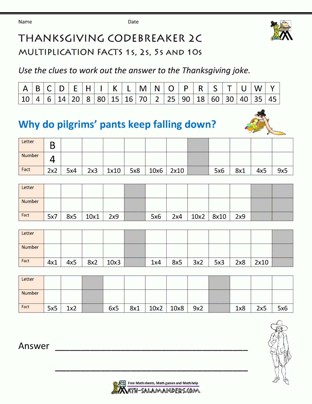 Thanksgiving Math Worksheets 2Nd Grade for Thanksgiving Multiplication Worksheets Free