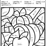 Thanksgiving Multiplication + Division Colorcode Throughout Thanksgiving Multiplication Worksheets Coloring
