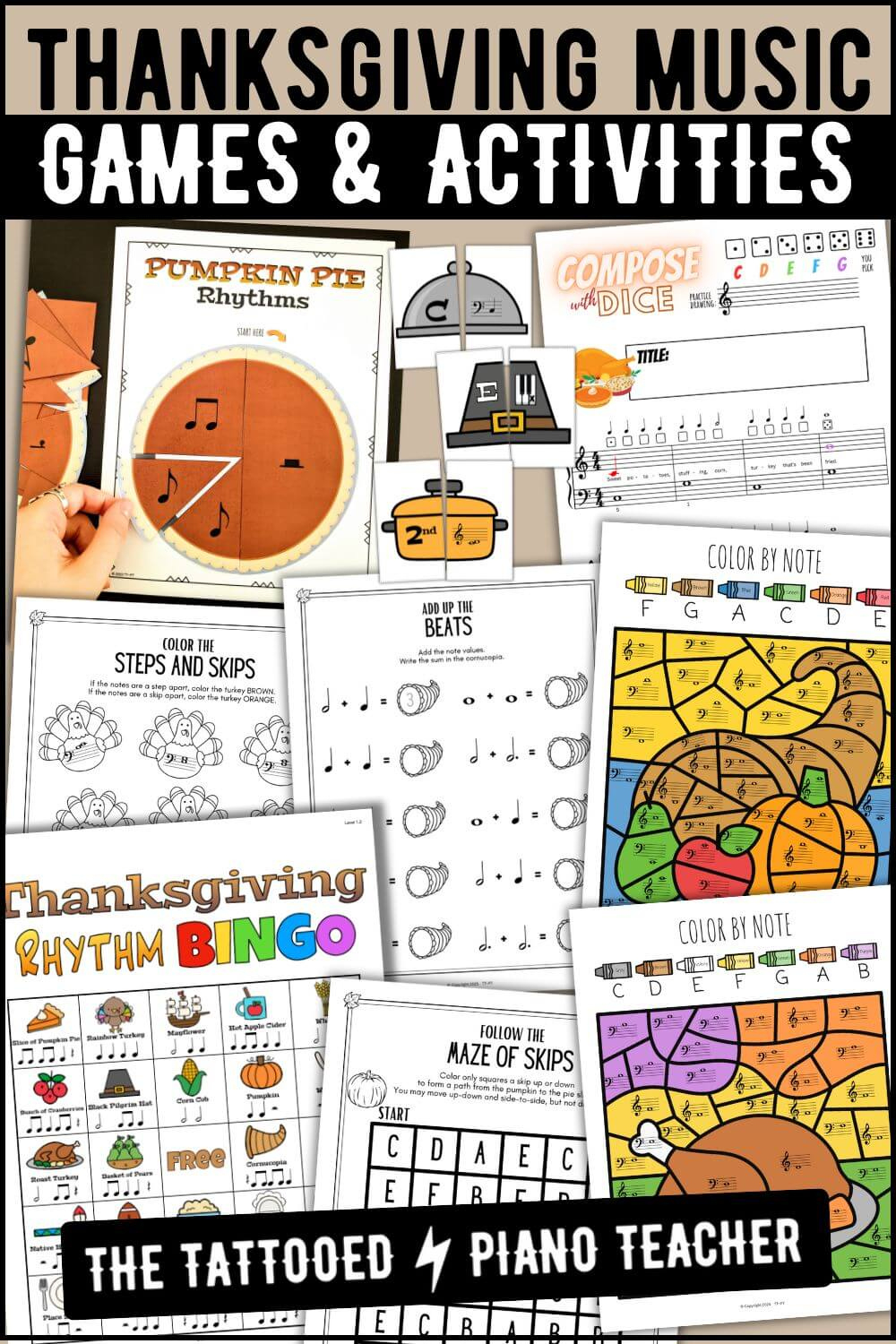 Thanksgiving Music Activities: Games &amp;amp; Worksheets Your Students for Music Thanksgiving Worksheets