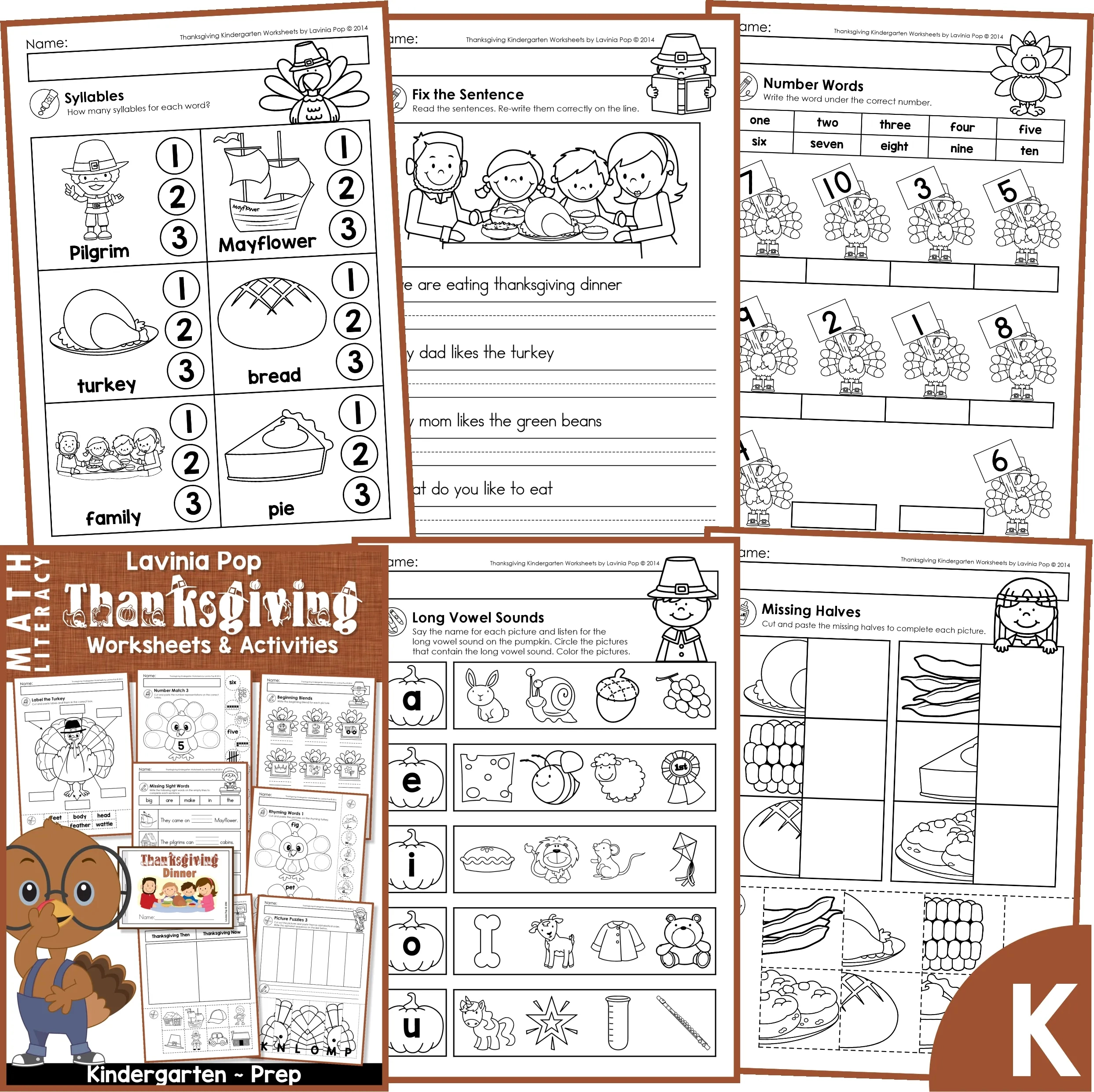 Thanksgiving No Prep Math &amp;amp;Amp; Literacy Worksheets For with Super Teacher Worksheets Thanksgiving