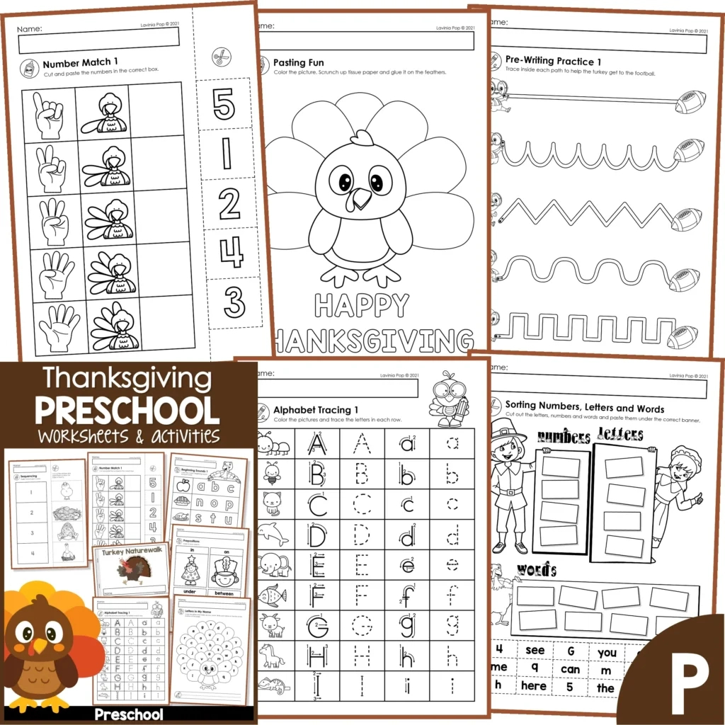 Thanksgiving No Prep Preschool Worksheets &amp;amp; Activities - In My World intended for Free Preschool Thanksgiving Worksheets