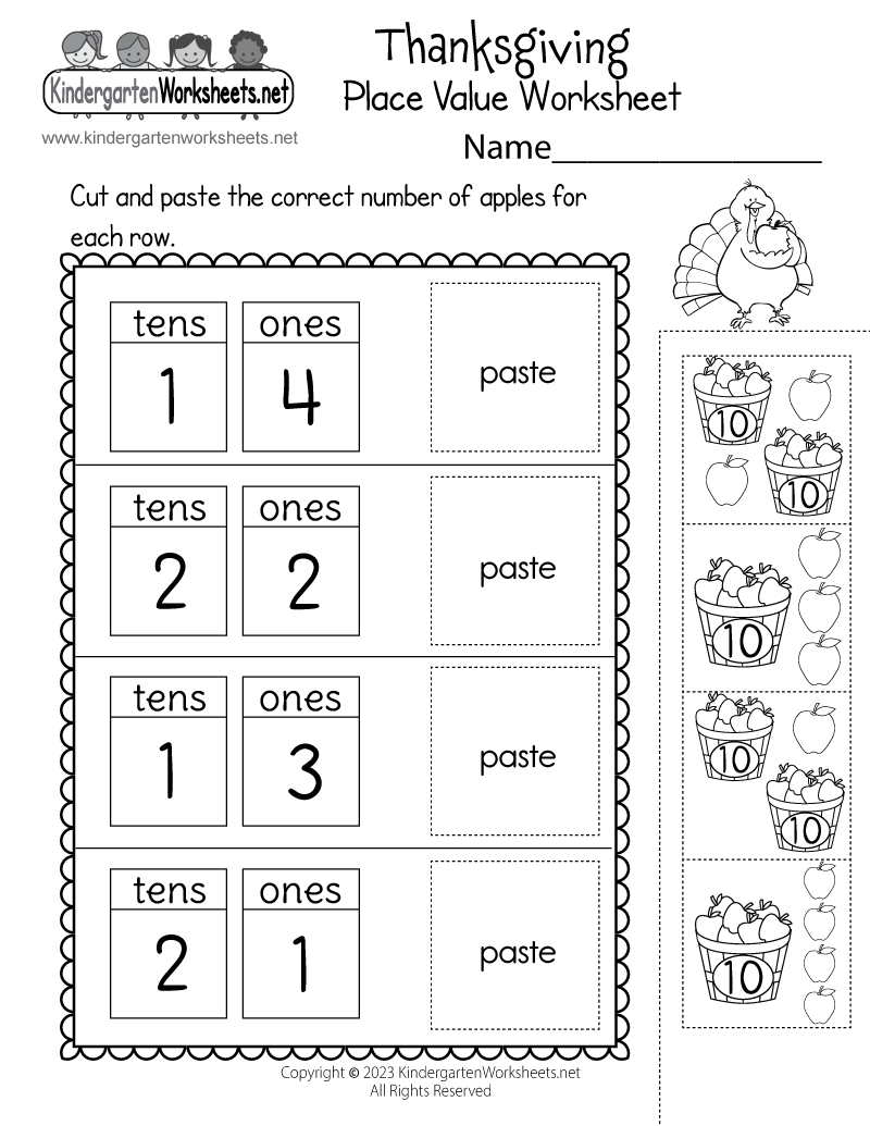 Thanksgiving Place Value Worksheet - Free Printable, Digital, &amp;amp; Pdf with Thanksgiving Counting Worksheets