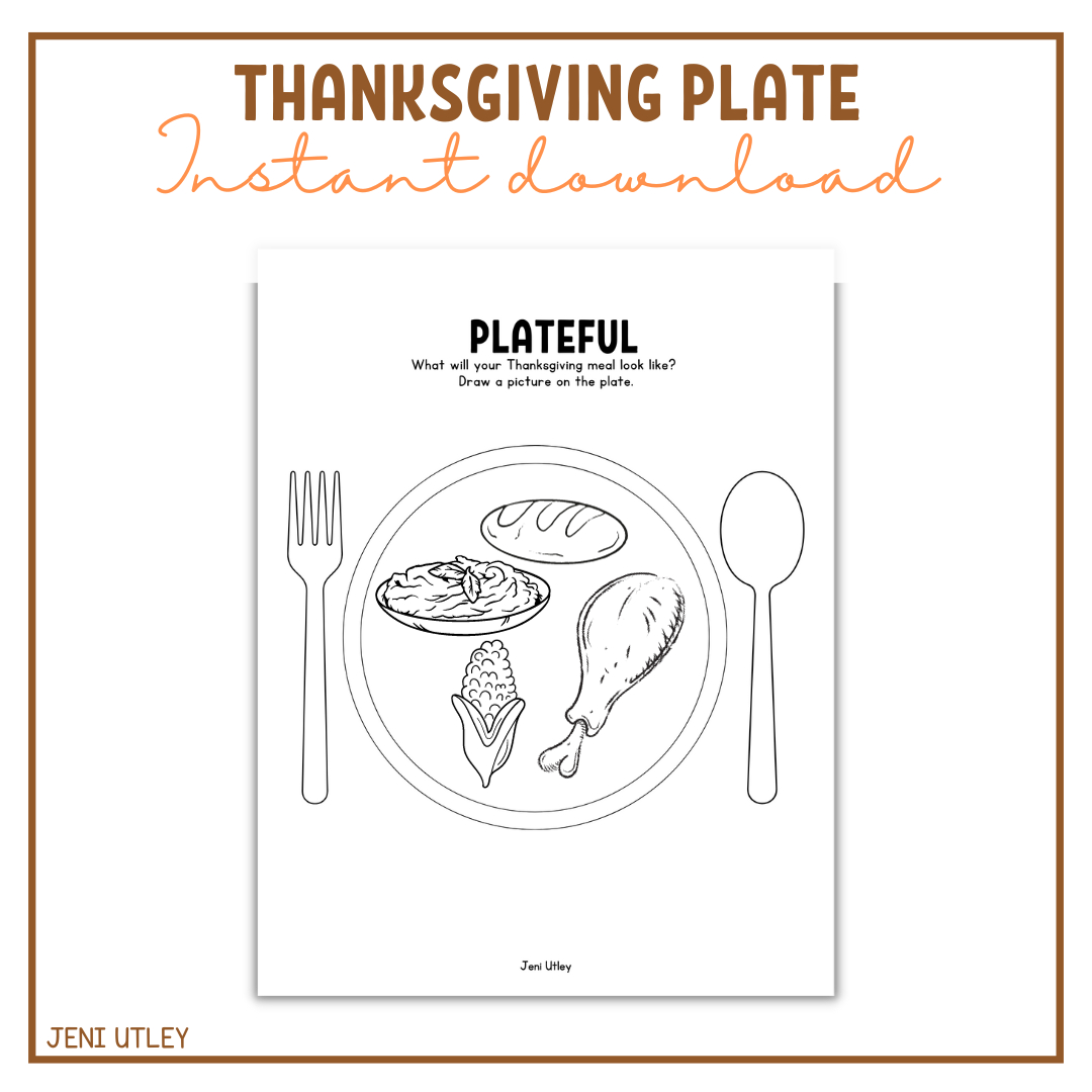 Thanksgiving Plate | Store | Jeni Utley within Thanksgiving Plate Worksheet