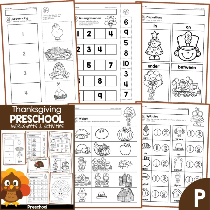 Thanksgiving Syllable Worksheets Thanksgiving Syllable Worksheets