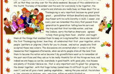 Thanksgiving : Reading Comprehension…: English Esl Worksheets Pdf pertaining to Thanksgiving Reading Comprehension Worksheets