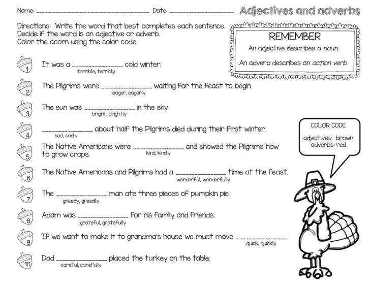 Thanksgiving Worksheets Grade 3