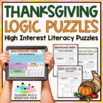 Thanksgiving Reading Logic Puzzles | Activities For Enrichment Within A Charlie Brown Thanksgiving Math Worksheet Answers