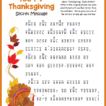 Thanksgiving Secret Message Puzzle Regarding Thanksgiving Secret Code Worksheets