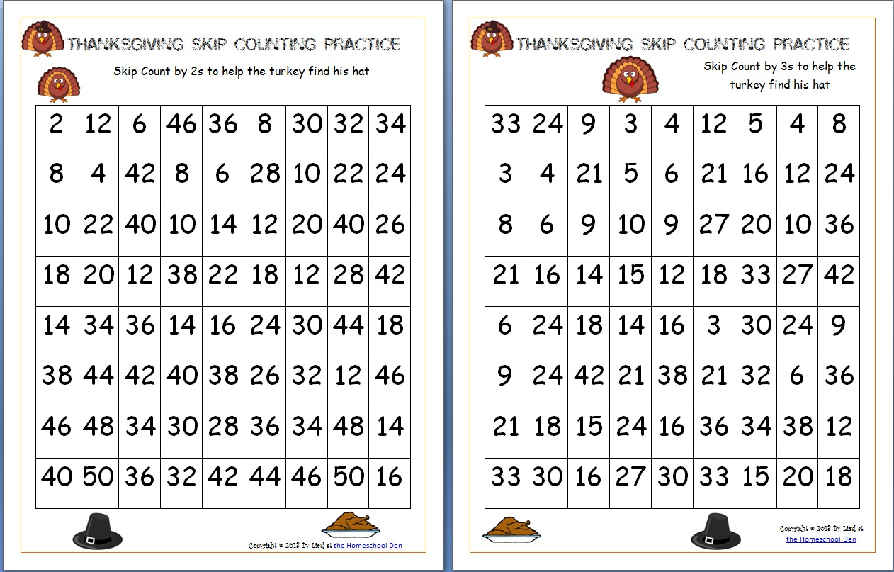 Thanksgiving Skip Counting Mazes 2S, 3S, 5S (Free) - Homeschool Den with regard to Free Thanksgiving Math Worksheets For Middle School
