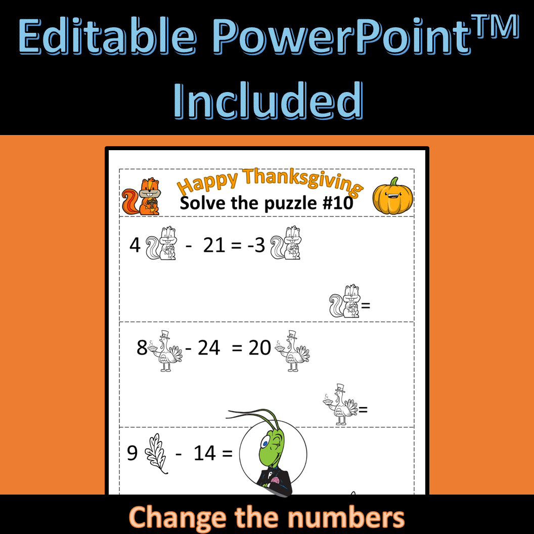 Thanksgiving Solving Equations Logic Puzzle | Algebra 1 - Classful intended for Thanksgiving Algebra Worksheets
