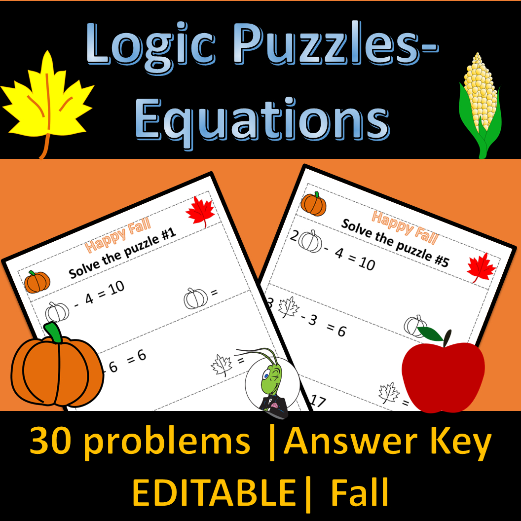 Thanksgiving Solving Equations Logic Puzzle | Algebra 1 - Classful regarding Thanksgiving Solving Equations Worksheets