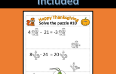 Thanksgiving Solving Equations Logic Puzzle | Algebra 1 - Classful throughout Thanksgiving Math Worksheets Algebra