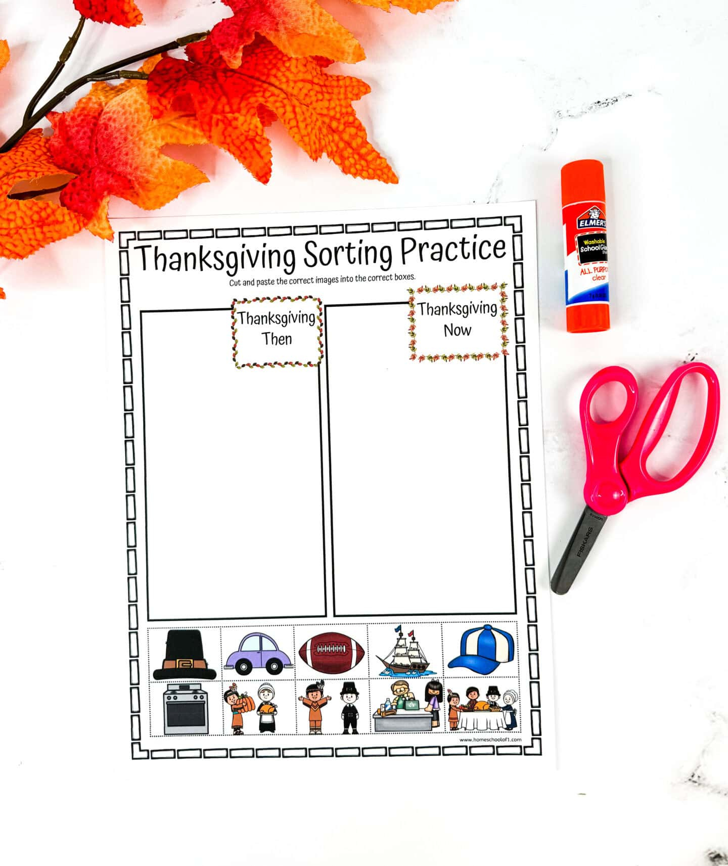 Thanksgiving Sorting Worksheet (Then And Now) throughout Thanksgiving Then and Now Worksheet